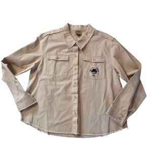 NEW DISNEY Her Universe Beige Indiana Jones Button Up Shirt. XXL.